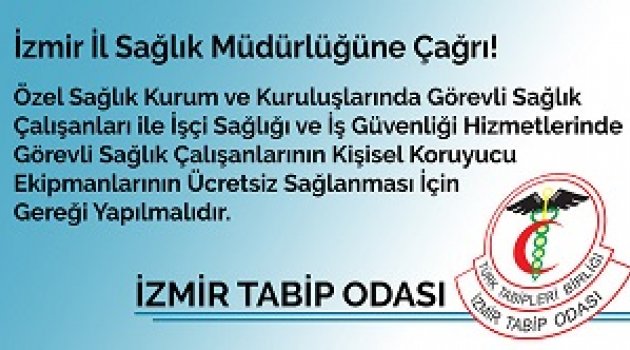 İzmir Tabip Odası, İl Sağlık Müdürlüğüne Başvurdu 