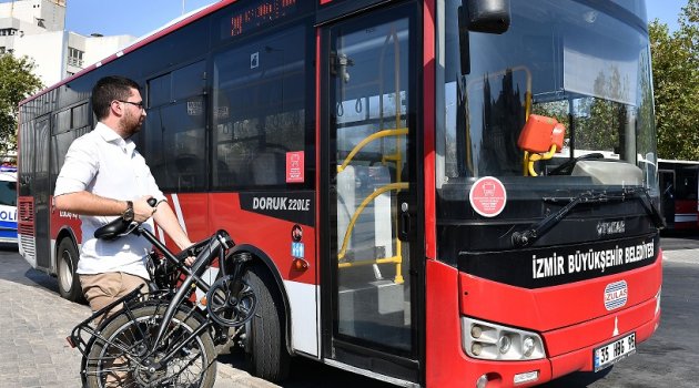 İzmir'de katlanır bisikletlere otobüs izni 